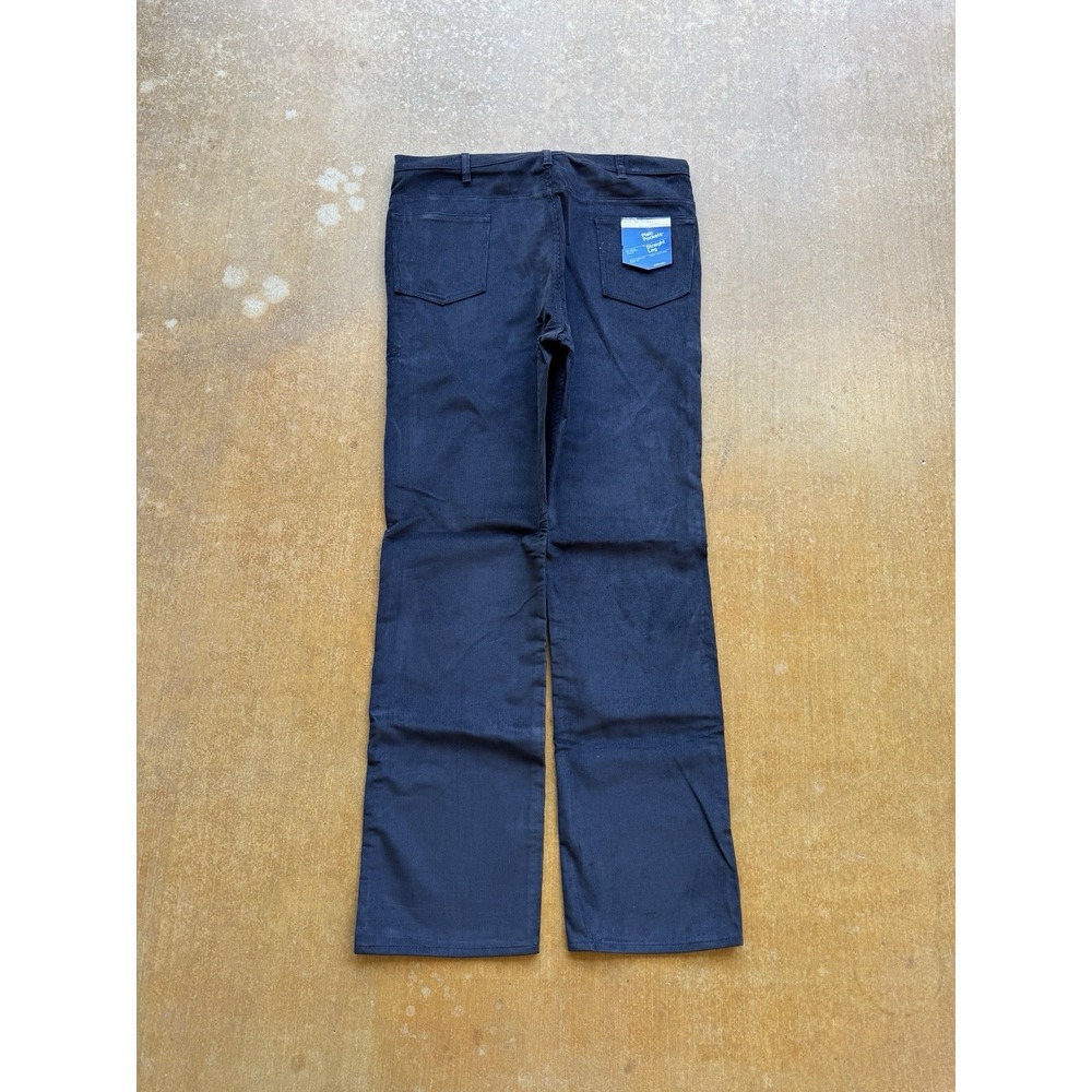 VTG 80s JCPenney Plain Pockets Black Corduroy Straight Leg Pants 40Wx36L (NEW)
